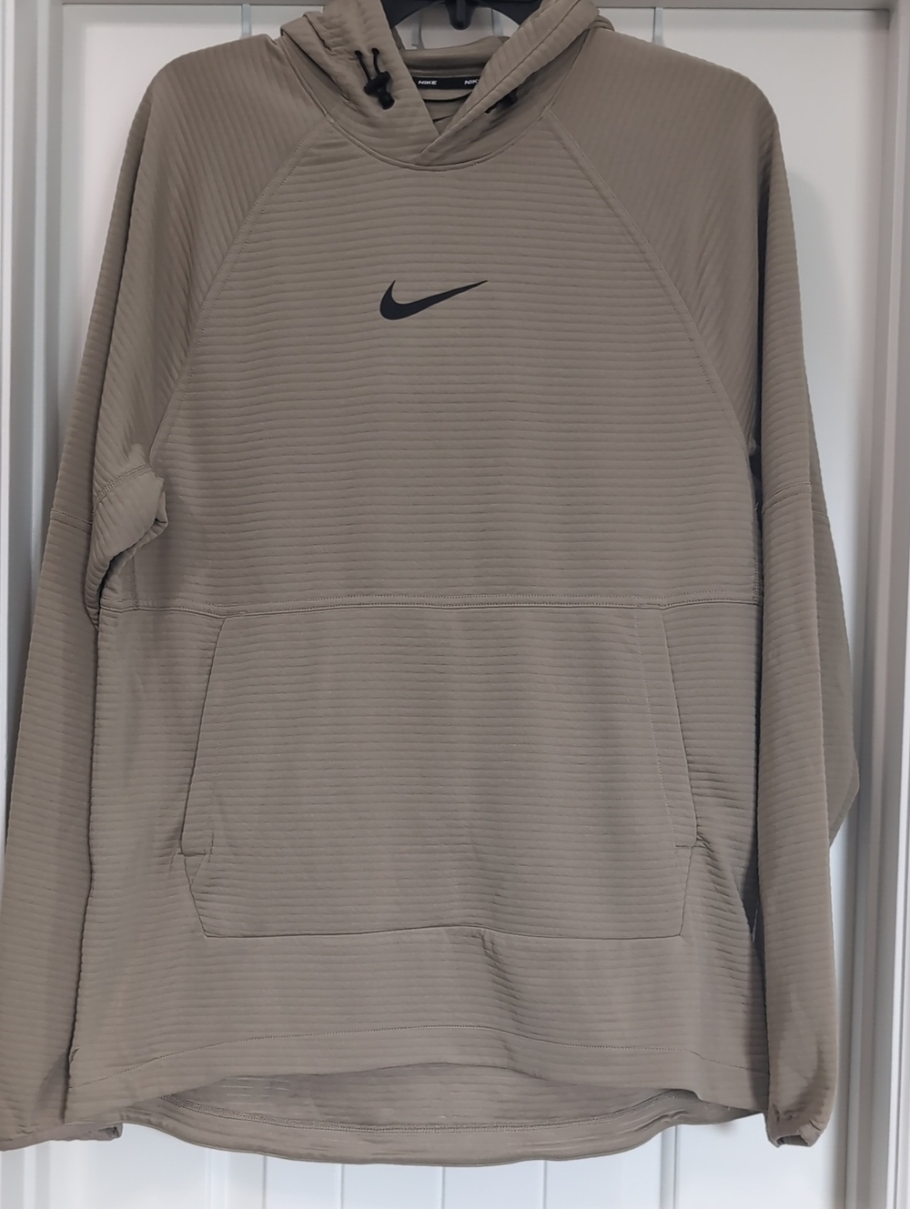 Nike Taupe Hooded Pullover with Black Swoosh